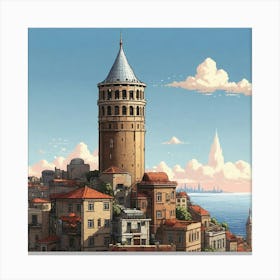 Turkish Tower paintings Canvas Print