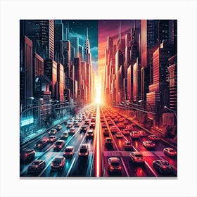 Futuristic Cityscape Canvas Print