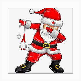 Dabbing Santa Shirt Christmas Nurse Canvas Print