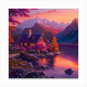 Sunset By The Lake Canvas Print