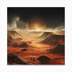 A Mesmerizing Depiction Of The Planet Mars Wall Art Decoration Canvas Print