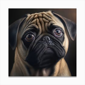 Portrait Of A Pug Canvas Print