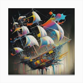 Ship with a splash of colour 6 Canvas Print
