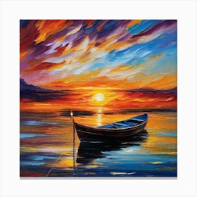 Sunset Boat 1 Canvas Print