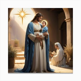 Jesus And Baby Jesus Canvas Print