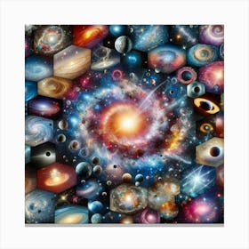 Cosmic Collage Canvas Print