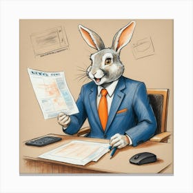 Rabbit In A Suit 52 Canvas Print