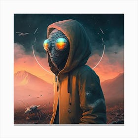 Alien in Hoodie Canvas Print