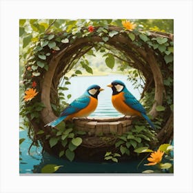 Birds In A Tree 1 Canvas Print
