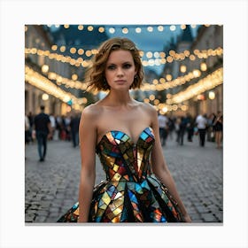 Girl In A Dress Canvas Print