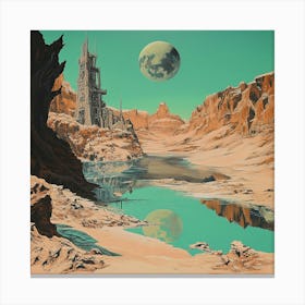 'Mars Sunrise' Sci-Fi Collage Canvas Print