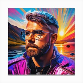 Man With Glasses Canvas Print