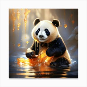 Panda and honey 1 Canvas Print