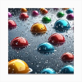 Colorful Water Droplets Canvas Print