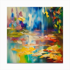 Abstract Water Lily Painting Canvas Print