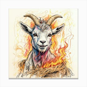 Goat On Fire 39 Canvas Print