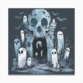 Ghosts And Bats Canvas Print
