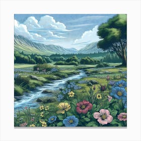 Serene And Peaceful Meadow 3 Canvas Print