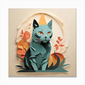 Paper Cat Canvas Print