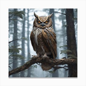 Owl In The Forest 149 Canvas Print