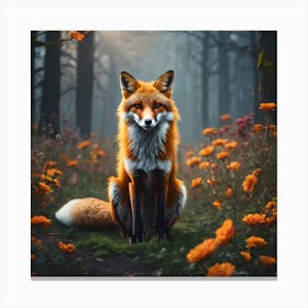 BB Borsa Fox In The Forest Canvas Print
