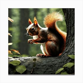 Squirrel In The Forest 35 Canvas Print