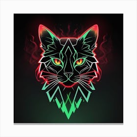 Neon Cat Canvas Print