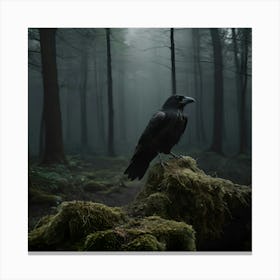 Crow In The Forest Canvas Print