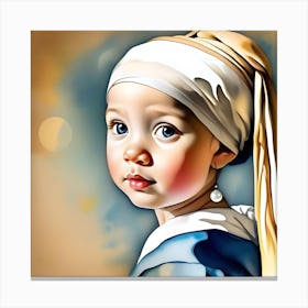 Little Girl With Pearl Earring Canvas Print