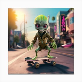 Alien Skate 15 Canvas Print