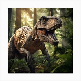 T-Rex In The Forest Canvas Print