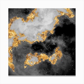 100 Nebulas in Space with Stars Abstract in Black and Gold n.118 Canvas Print