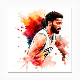 Watercolor Basketball Player Canvas Print