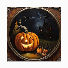 Halloween Pumpkin Painting 1 Canvas Print