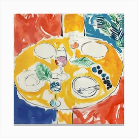 Wine Lunch Matisse Style 10 Canvas Print