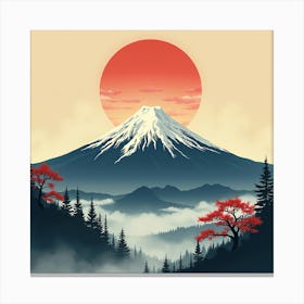 Mt Fuji, japan, art, mountain, valley Canvas Print