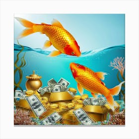 Goldfish And Money 2 Canvas Print