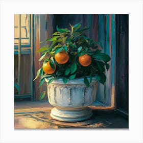 Oranges In A Pot 5 Canvas Print