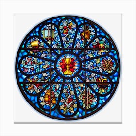 Stained Glass Rose Window Eucharist All Saints Canvas Print