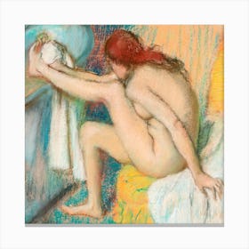 Naked Lady Woman Drying Her Foot, Edgar Degas Canvas Print