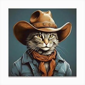 Cowboy Cat 2 Canvas Print