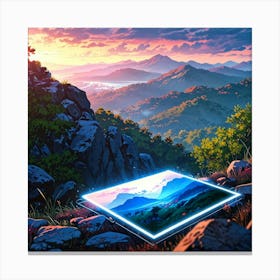 Landscape With A Laptop Canvas Print