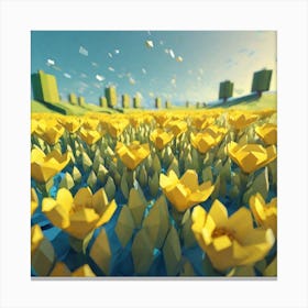 Polygonal Flowers Canvas Print