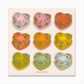 Rainbow Heart Cakes Canvas Print