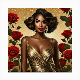 Gold Roses 1 Canvas Print