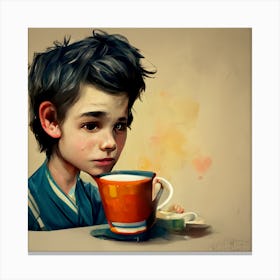 Boy With Tea Canvas Print