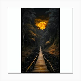 Full Moon Over The Woods Canvas Print