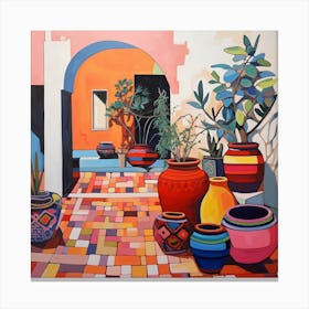 Moroccan Pots And Archways 1 Canvas Print