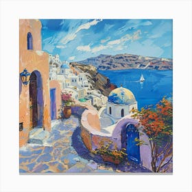 Santorini Village Canvas Print