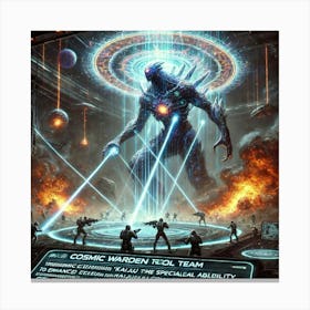 Cosmic Warden Kaiju Command Protocol Canvas Print